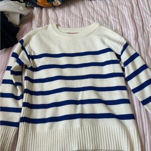 Striped Blue and White Women's Sweater